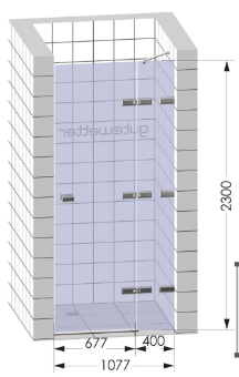 Душевая дверь TREND DOOR GK-862AONE 1077*2300 стекло Grafit, 8мм, CH04, петли с права CH27 хром.