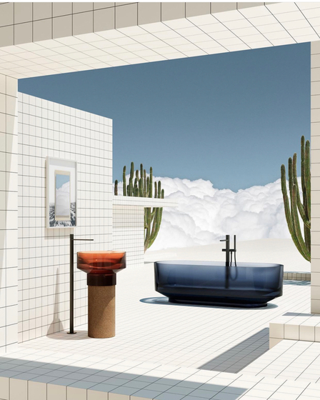 Ванна AntonioLupi Borghi 1800x750x530 мм, Cristalmood, Ceruleo