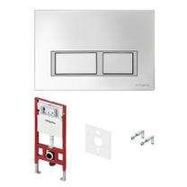 S401201 TECEspring Base, Комплект с панелью смыва с прямоугольными кнопками, хром глянцевый