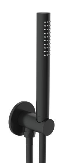 Подвод воды с держателем JTP Matt Black, (подвод, ручной душ, шланг) WJ 85225 MB