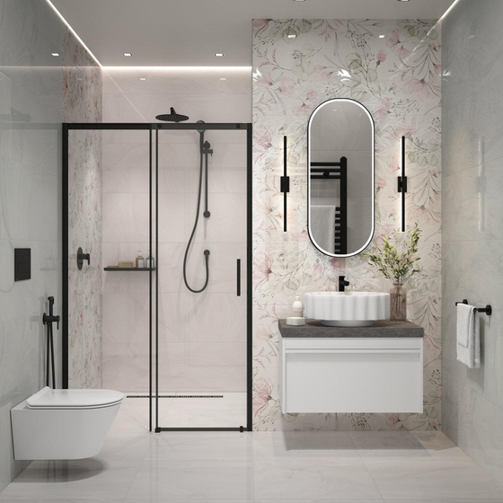OS/С362/14071R Декор Веро розовый светлый глянцевый обрезной Kerama Marazzi 40x120