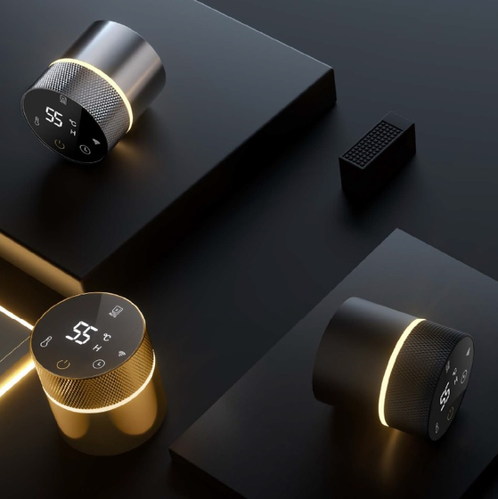 Полотенцесушитель Funmax L-SR005G-H (801*520*80) электрический, Brushed Brass + L-SR005G скрыт.часть