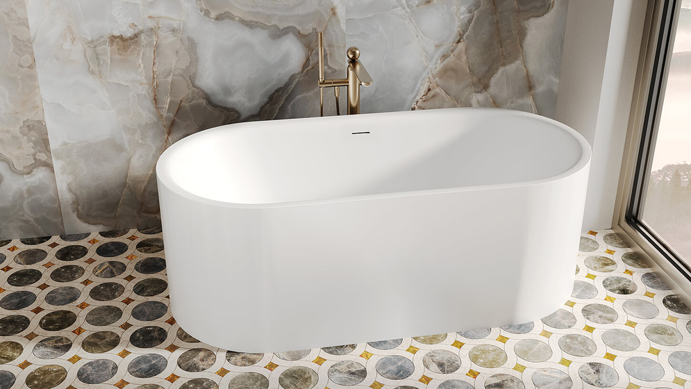 Ванна отдельностоящая Salini Perla S-Stone 1700x800x605 мм, белая матовая 1049201M