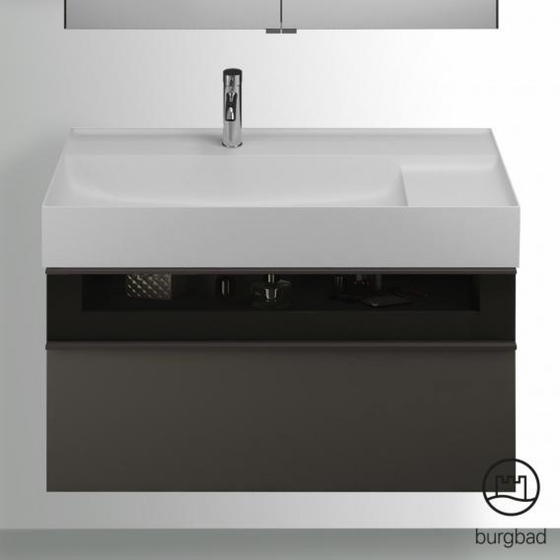 Тумба Burgbad Yumo 102*64*47 с раковиной SFMX102 антрацит, с подсветкой