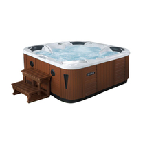 Минибассейн 338B2 (191х191х82) мест 4,нагреватель 3kW, LED подсветка, 2 помпы 3HP, озонация, 47 г/м джетов