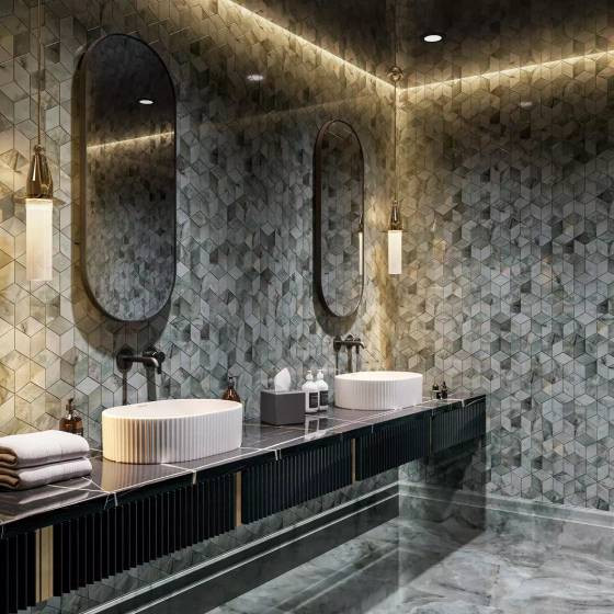 ТО17/14024 Декор Джардини сер. темный  мозаичный Kerama Marazzi 45х37,5