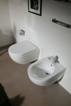 Биде Flaminia App Mini подвесной 48.5х36х27 AP219 Antracite + донный клапан PLSG хром