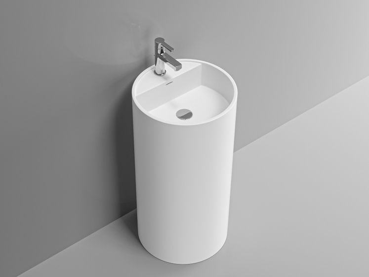 Раковина DA-1597 напольная (890х450х450) Solid Surface, белая