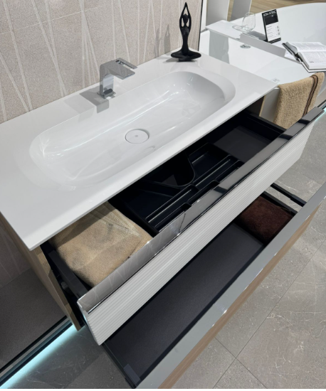 Тумба Burgbad Fiumo, 102 см, Дуб кашемир/фронт FOT2 (SFXN102+MWHL102)ручки G0146