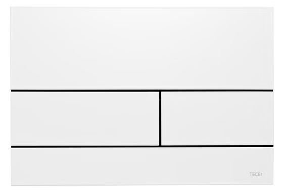 9240834 TECE Square II Металлическая панель смыва, цвет панели белый матовый, цвет клавиш белый матовый
