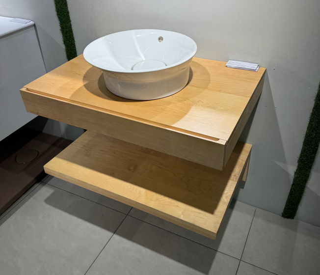 Подвесная столешница Tono 80см 100199647 клен + скамья клен 100199670 + рак.100188336