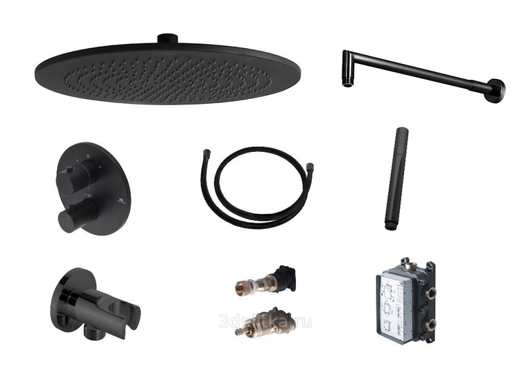 100301166 Noken Rondo Комплект для душа с термостатом, черный