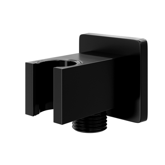 A222 Подключение шланга с подводом воды из стены, черное матовое