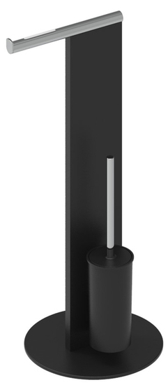 04986 370101 Keuco Напольная стойка: держатель туалетного ерша и туалетной бумаги, черный/хром