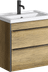 Подвесная тумба Fargo с раковиной Фостер, 60 см. с двумя ящиками, цвет дуб балтийский FRG0106DB