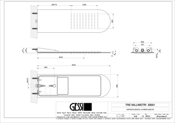 33051 238 душевая лейка Tondo Tremillimetri, полированная сталь