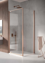 Душевой угол Duka Natura 4000 (1000х1000х2000), левый,поворотная дверь, стекло 6 мм прозрачное, медь