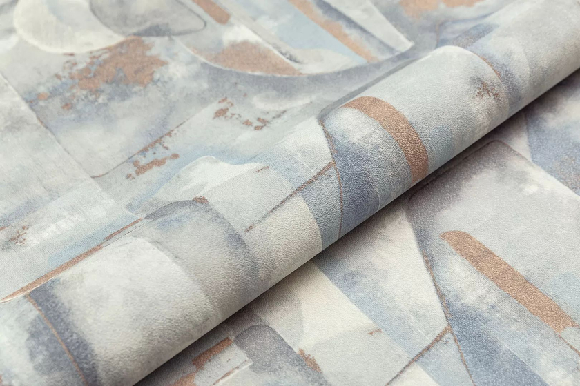 KM8319 Обои виниловые на флизел.  основе Фреш мотив, синий абстракция Kerama Marazzi