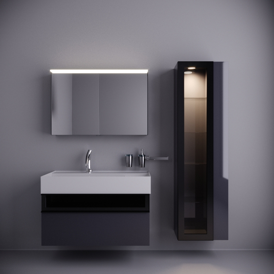 Тумба Burgbad Yumo 102*64*47 с раковиной SFMX102 антрацит, с подсветкой