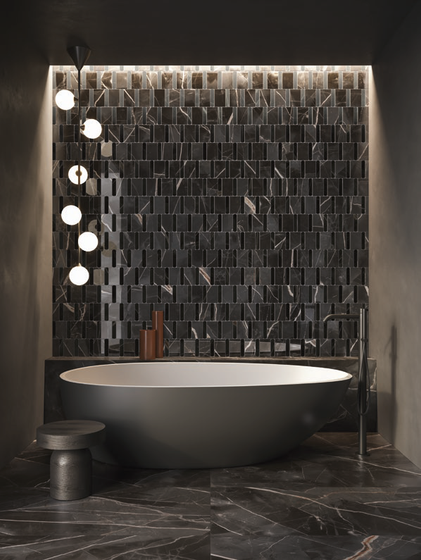 Stellaris Black Mosaico Argan Lux 36,8х26,9 мозайка Italon