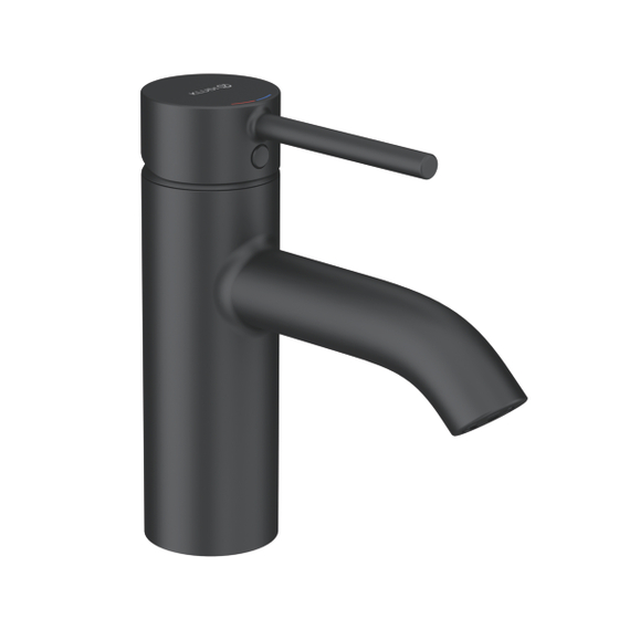 Смеситель для раковины Kludi Bozz, с донным клапаном, черный матовый, 382663976