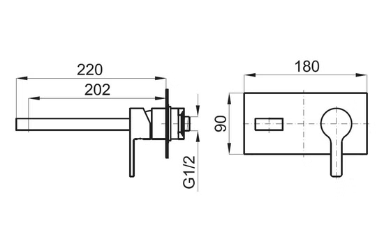 100157418 Noken Urban Наружная часть встроенного смесителя для раковины, хром