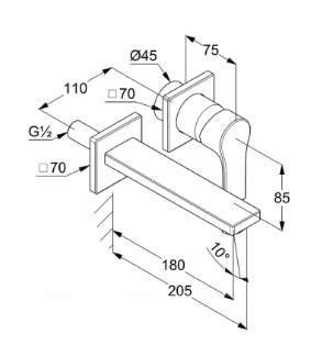 Смеситель для раковины Kludi Zenta SL, хром, + внутренняя часть 20,5 см, 482440565+38242