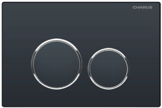 Смывная клавиша Charus Spazio, двойной смыв, черный матовый, пластик, FP.330.DW.01