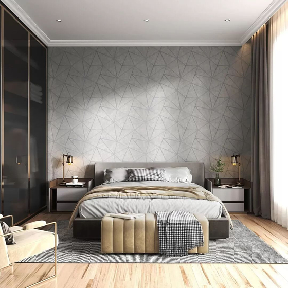 KM5601 Обои виниловые Кутюр мотив, серый светлый KERAMA MARAZZI