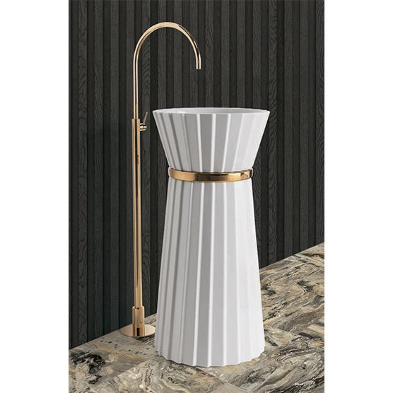 Смеситель Oasis Plisse напольный д/раковины, золото (000RBPI001OR)