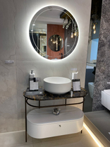 Консоль Artceram Flair (95х48х75) цвет moka, столешн.Black&Gold. , ящик белый раковина Cognac 42