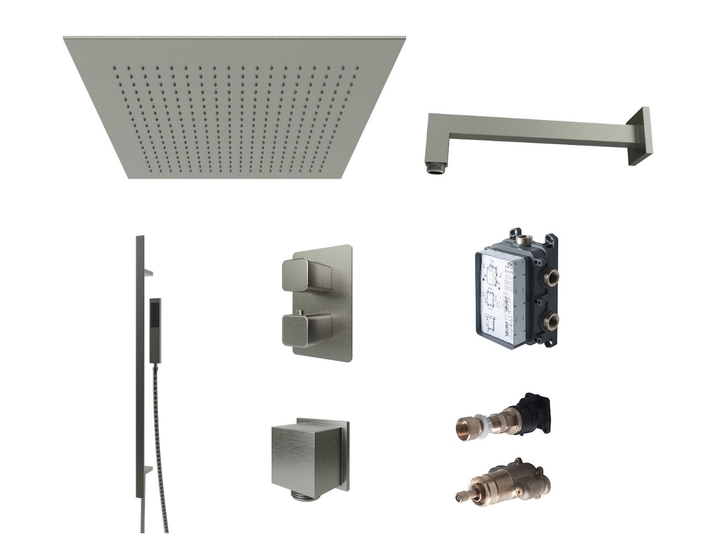 100301223 Noken Square Комплект для душа с термостатом, матовый титан