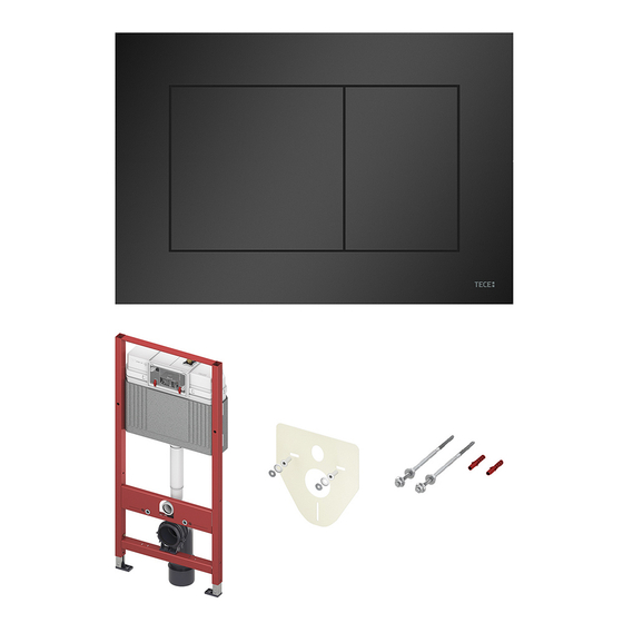 9400414 Комплект: монтажная рама для унитаза, клавиша TECE Now, пластик, чёрная, крепление, звукоизоляция