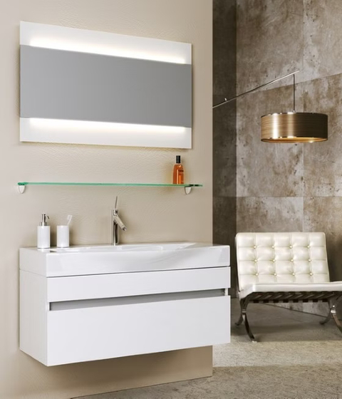 Тумба Бергамо Т8 подвесная с раковиной 800 мм, белая Ber.01.08/W