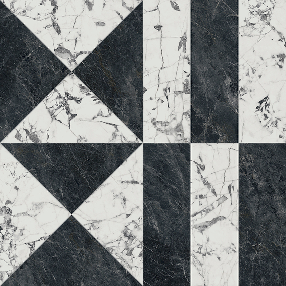 SG013302R  Бьянко Неро белый черный обрезной лаппатированный Kerama Marazzi 119.5x119.5