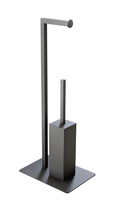 100360489 Noken Square напольный держатель ерша и туалетной бумаги, черный