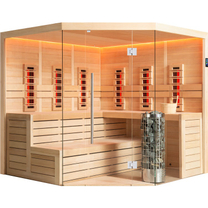 Сауна 16111XL Hemlock IR (250х250х210) инфракрасная 6х350W, дерево,LED подсветка,стекло 8мм