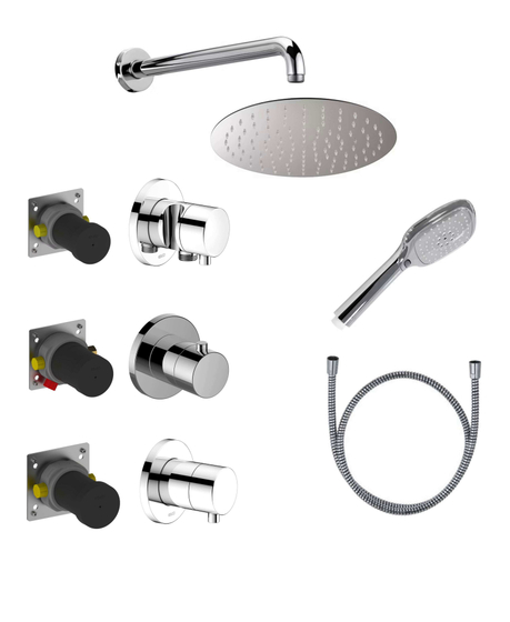 Комплект для душа Keuco №1 с термостатом, хром