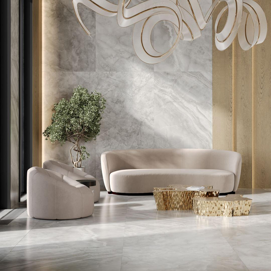 SG597302R Ковер Ониче серый светлый лап. обрезной 119.5x238.5