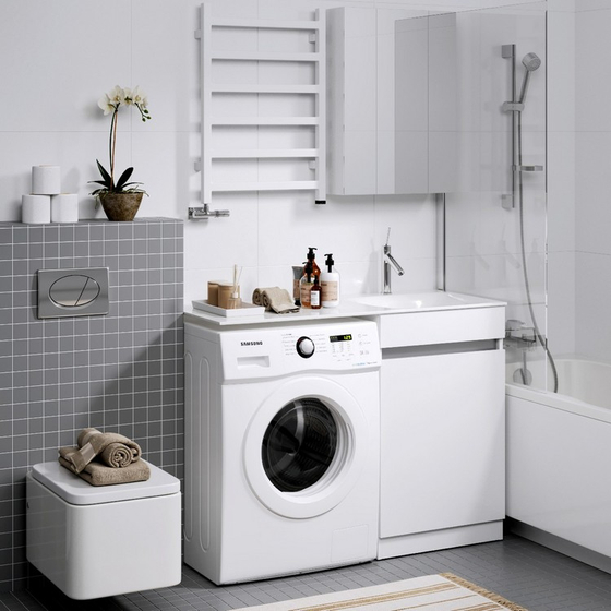 Напольная тумба Forma c умывальником 115см, бельевая корзина, права FOR0105KR