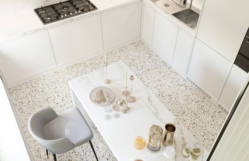 Terrazzao Bianco Venezia 5.6 mm керамогранит LaminamRus 100х300