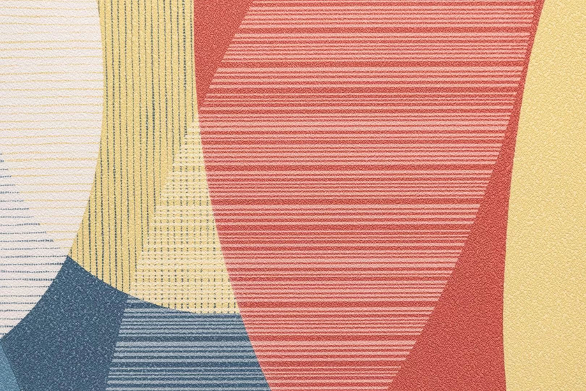 KM8507 Обои виниловые на флизелиновой основе Шафран мотив, разноцветный синий Kerama Marazzi