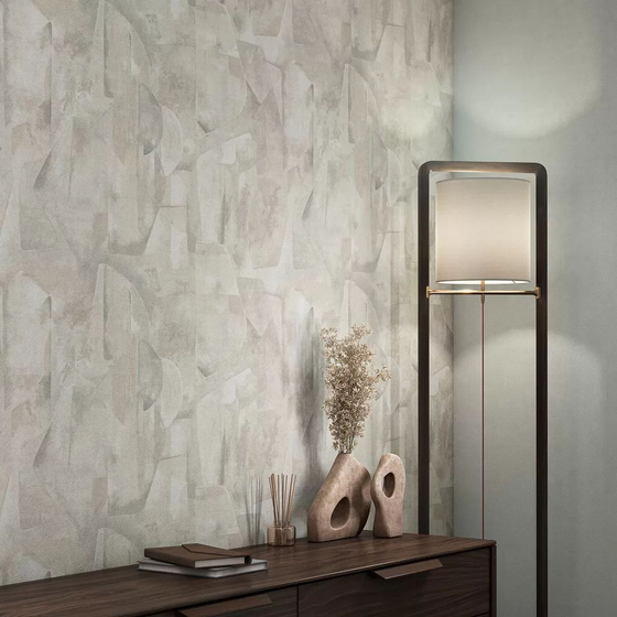 KM8316 Обои виниловые на флизел.  основе Фреш мотив, серый-бежевый абстракция Kerama Marazzi