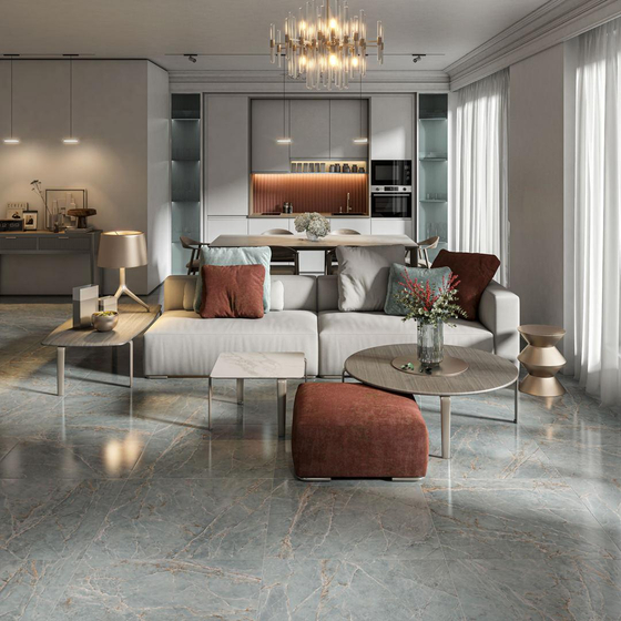 SG572792R  Риальто голубой лаппатированный обрезной Kerama Marazzi 80x160