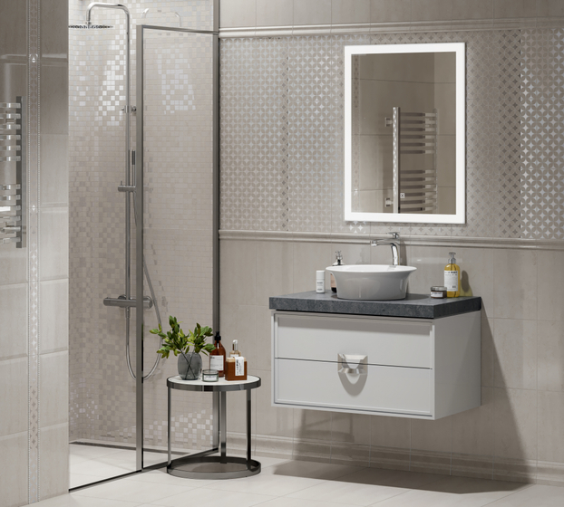 MM8346  Декор Туф мозаичный бежевый светлый глянцевый Kerama Marazzi 20x30