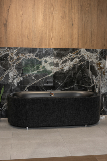 Ванна BetteLux Oval Couture 1850*850*580 мм, текстильная обивка, цвет карбон