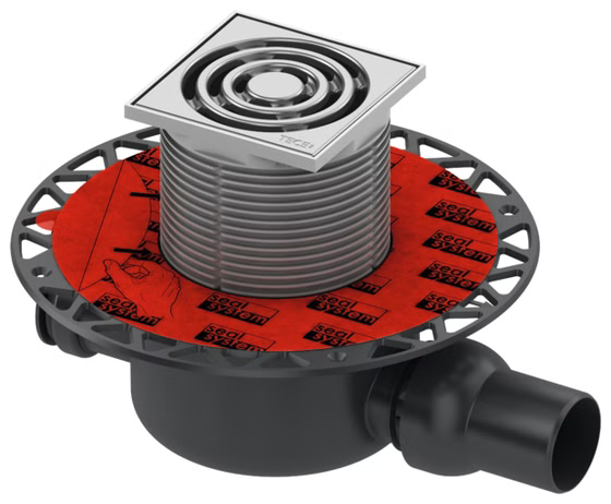 Трап S120 с решеткой и фланцем Tece, горизонтальный (3601200)