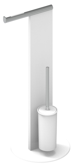 04986 510101 Keuco Напольная стойка: держатель туалетного ерша и туалетной бумаги, белый/хром