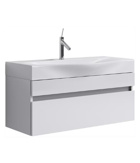 Тумба Бергамо Т8 подвесная с раковиной 800 мм, белая Ber.01.08/W