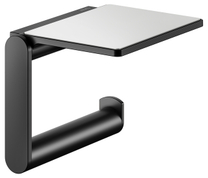 14973 370000 Keuco Plan Black Selection Держатель для туалетной бумаги с полочкой, черный матовый